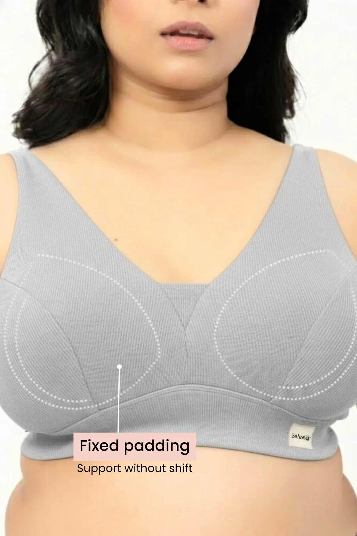Sera Fine Rib Bra & Mid Rise Panty Set - Grey Melange - Image 9