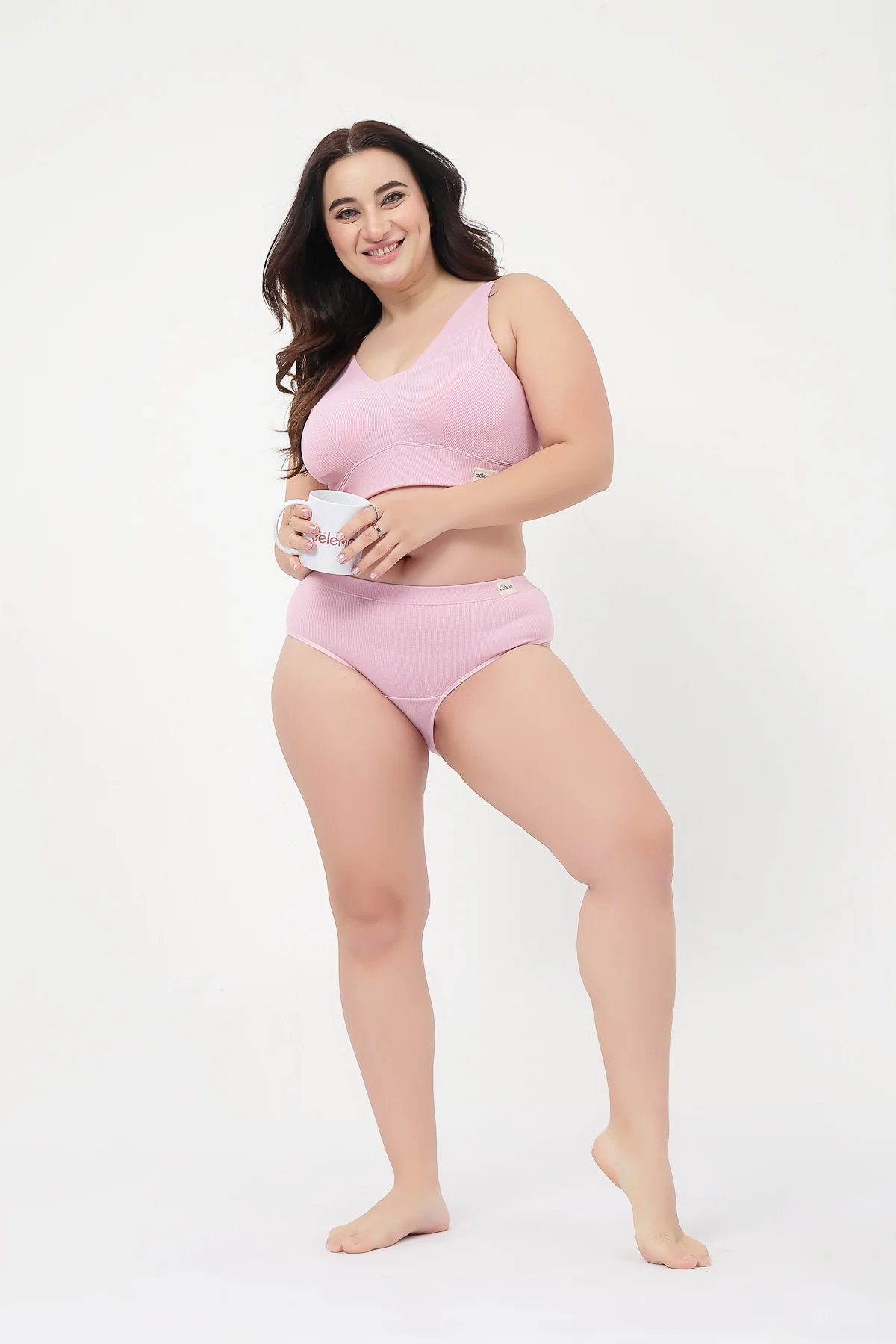 Sera Fine-Rib Bra Pack Of 2 - (Dark Berry & Pink) - Image 12