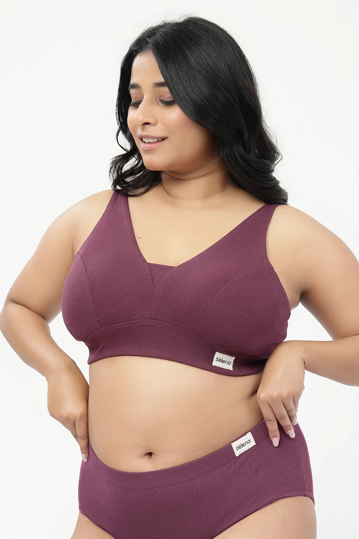 Sera Fine-Rib Bra Pack Of 2 - (Dark Berry & Pink) - Image 18