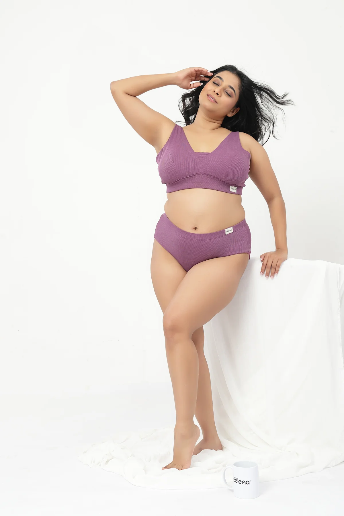 Sera Fine-Rib Bra - Purple - Image 10