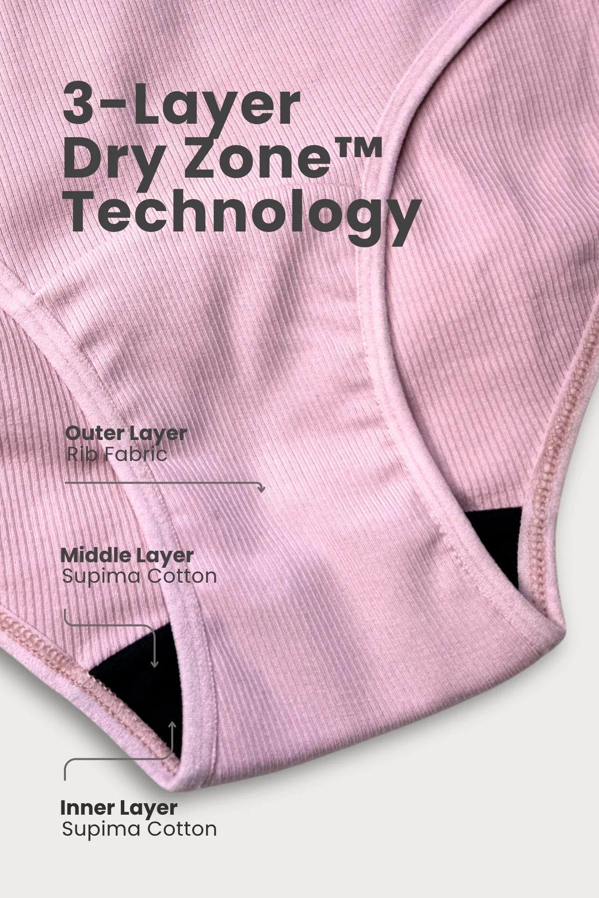 Sera Fine Rib Mid Rise Hipster - Pink - Image 5