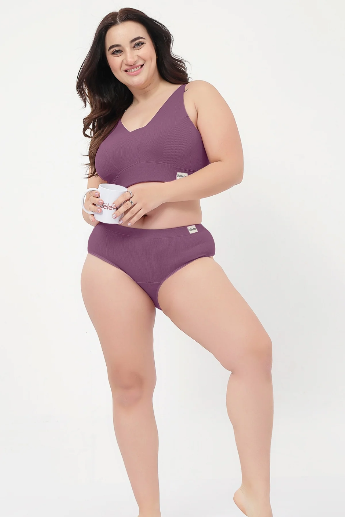 Sera Fine Rib Mid Rise Hipster - Purple - Image 11