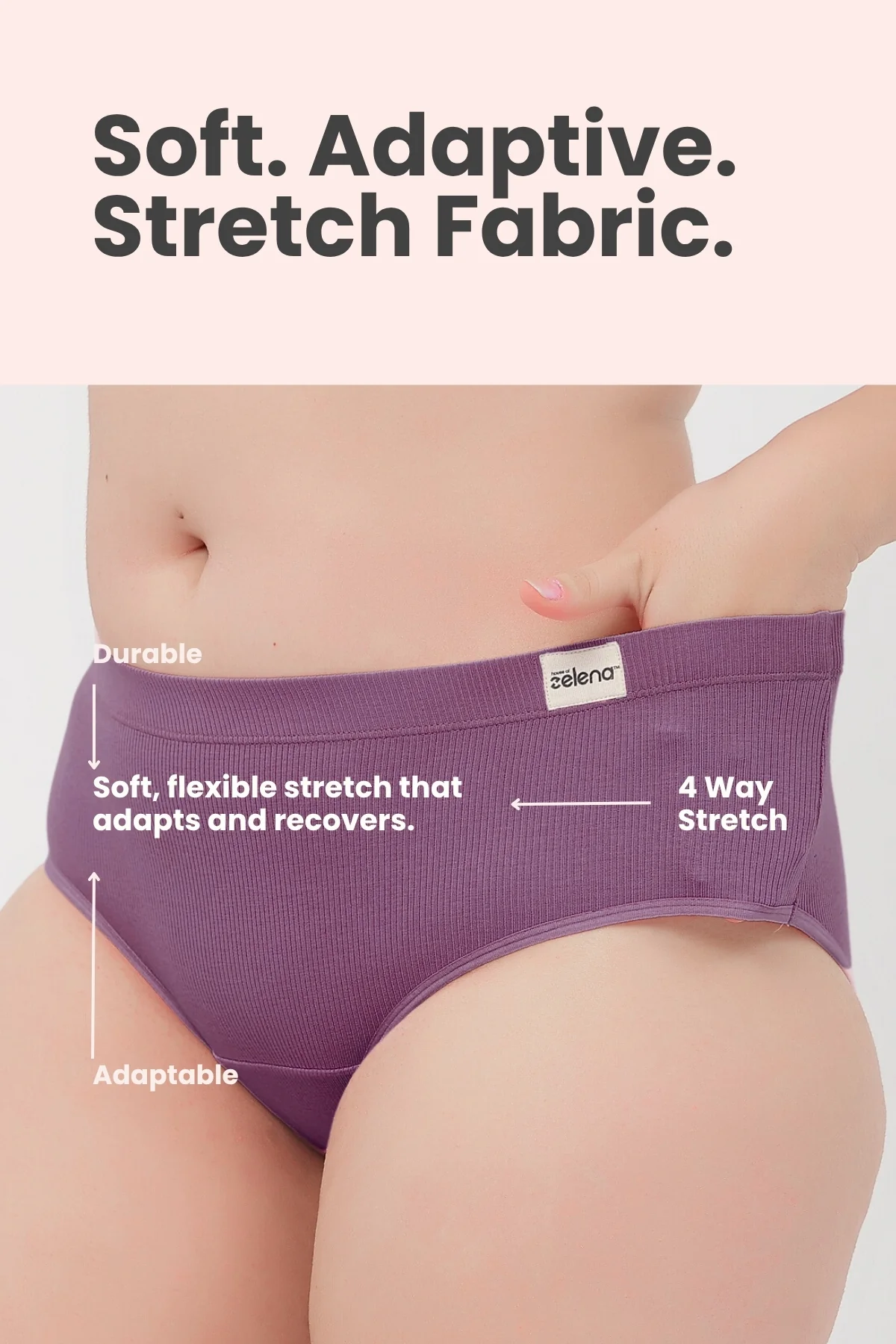Sera Fine Rib Mid Rise Hipster - Purple - Image 3