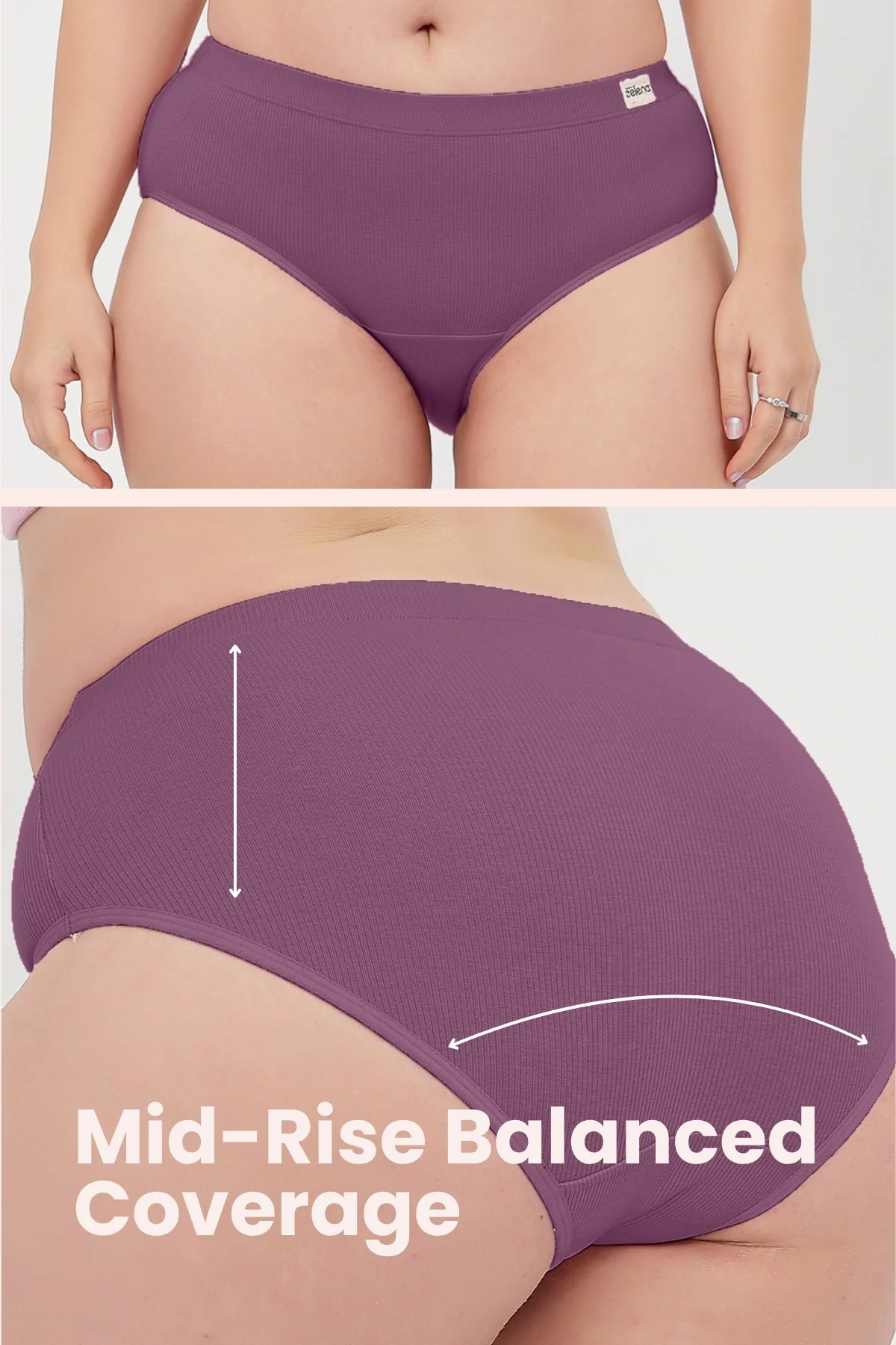 Sera Fine Rib Mid Rise Hipster - Purple - Image 4