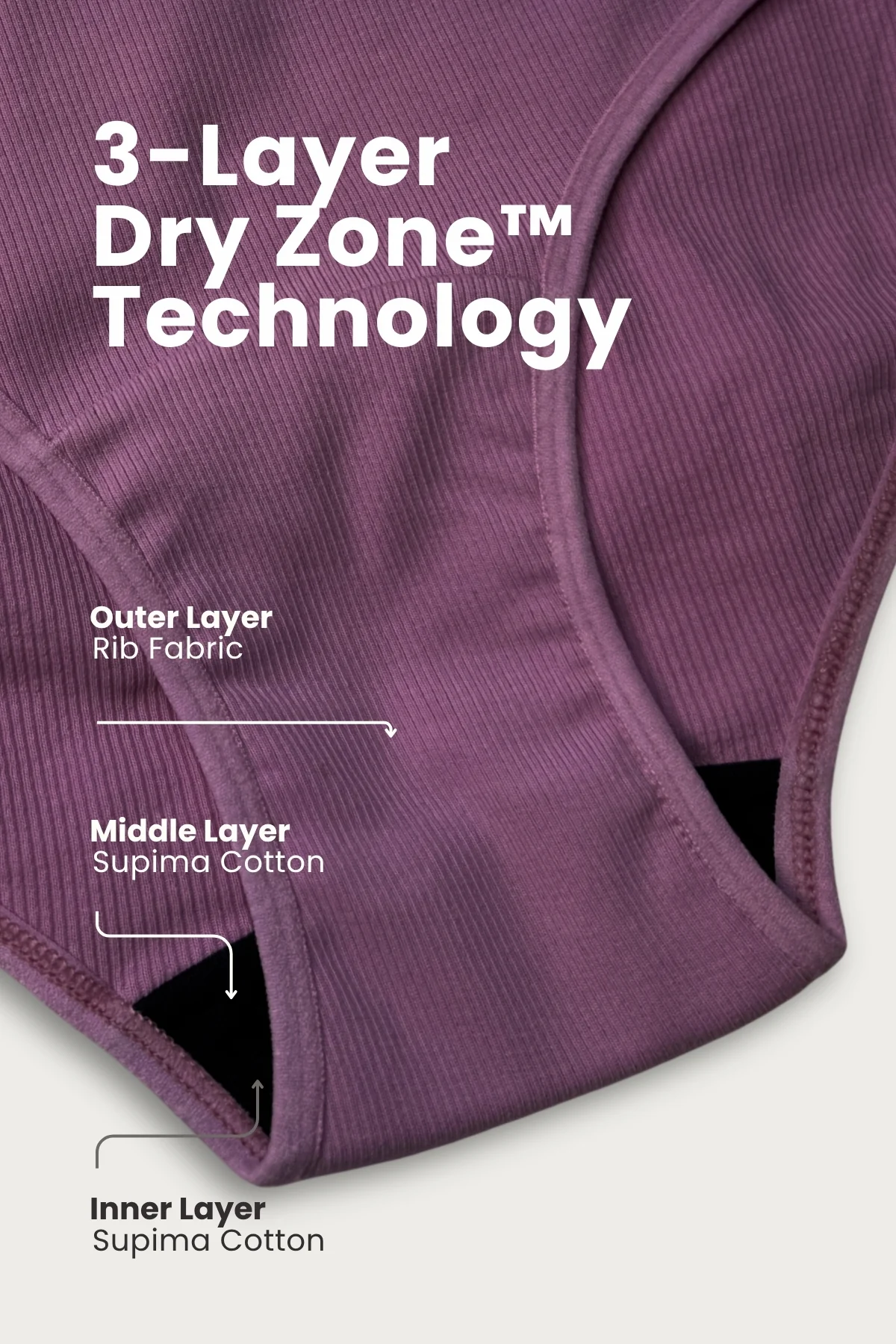 Sera Fine Rib Mid Rise Hipster - Purple - Image 5