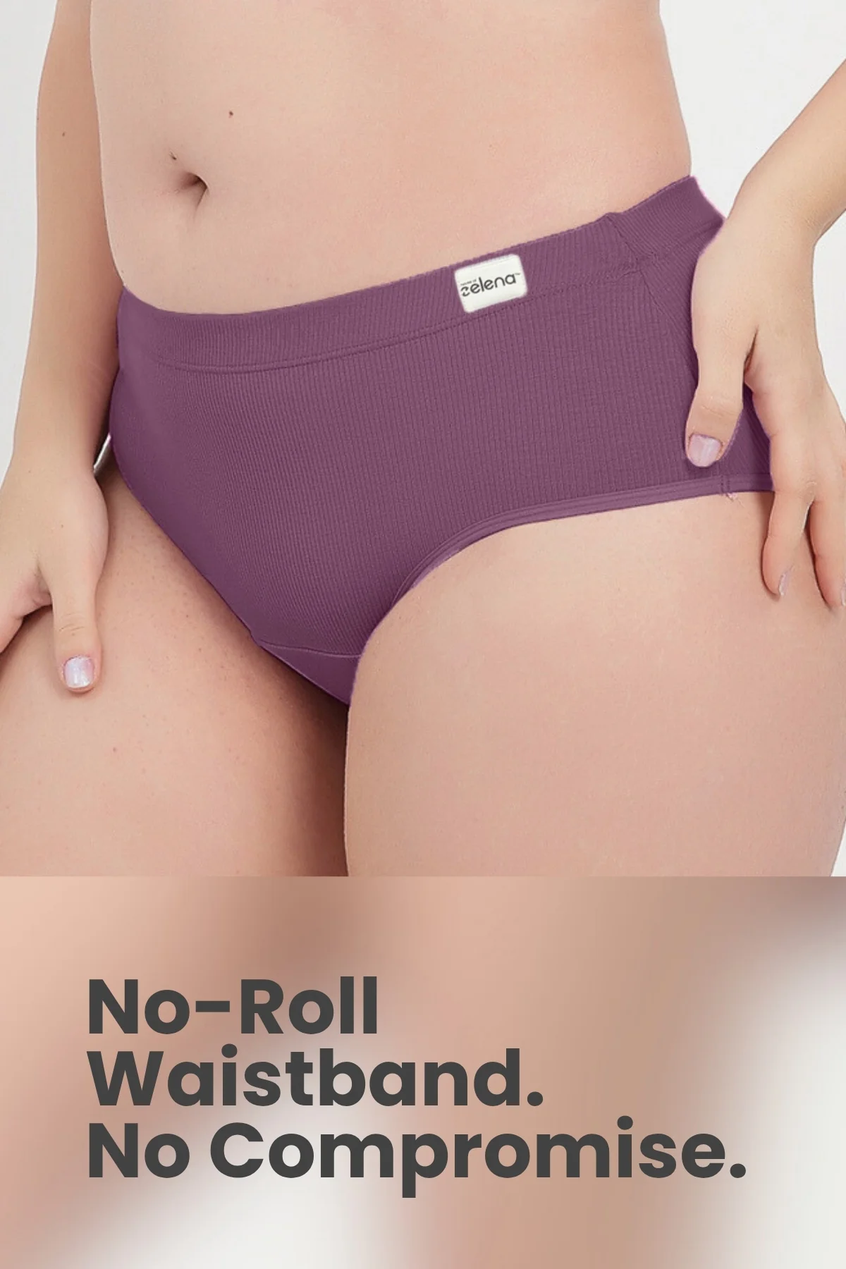 Sera Fine Rib Mid Rise Hipster - Purple - Image 6