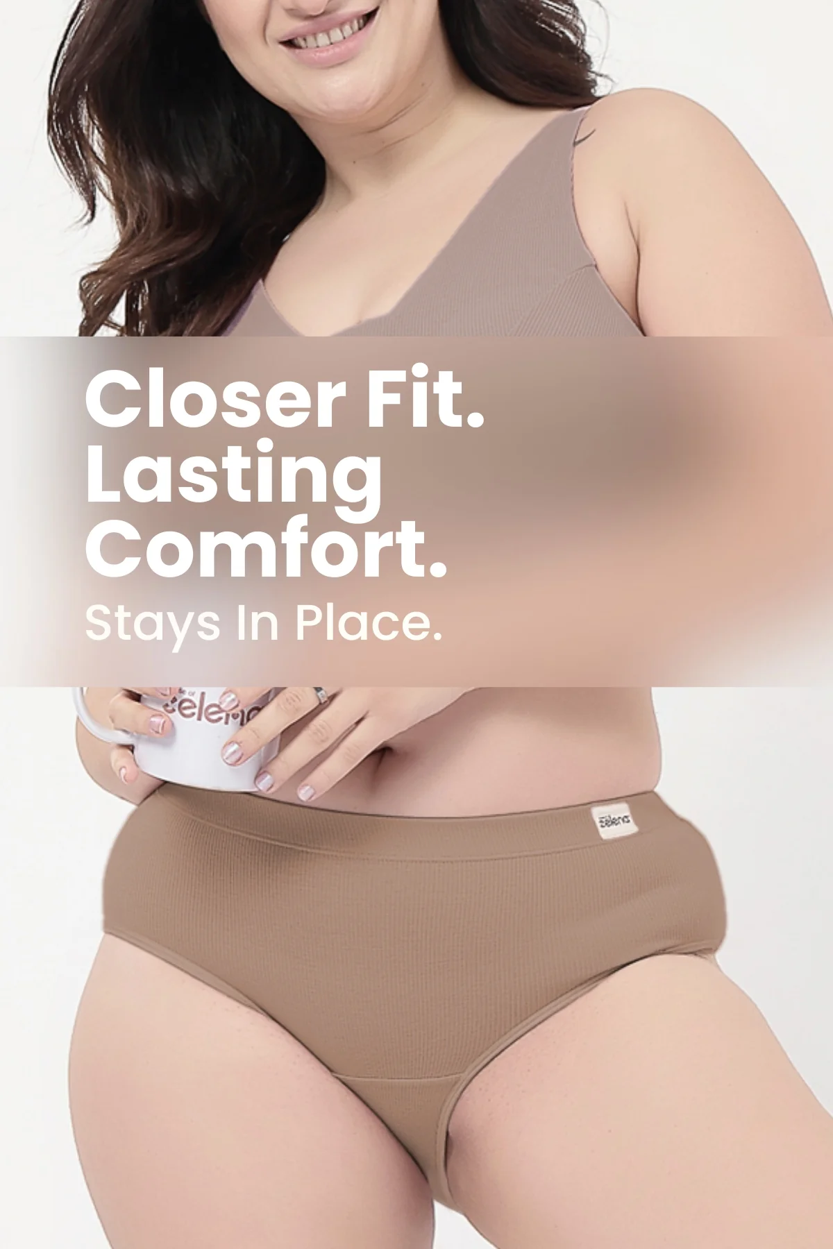 Sera Fine Rib Mid Rise Hipster - Skin - Image 3