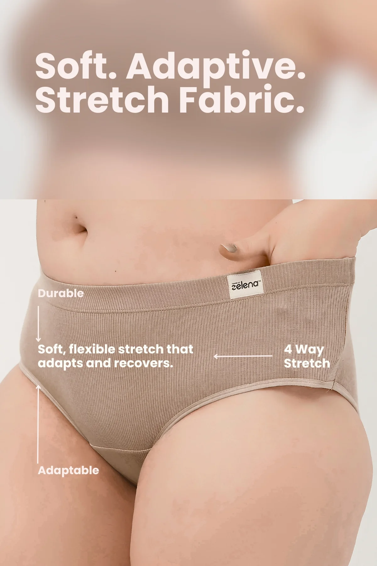 Sera Fine Rib Mid Rise Hipster - Skin - Image 4