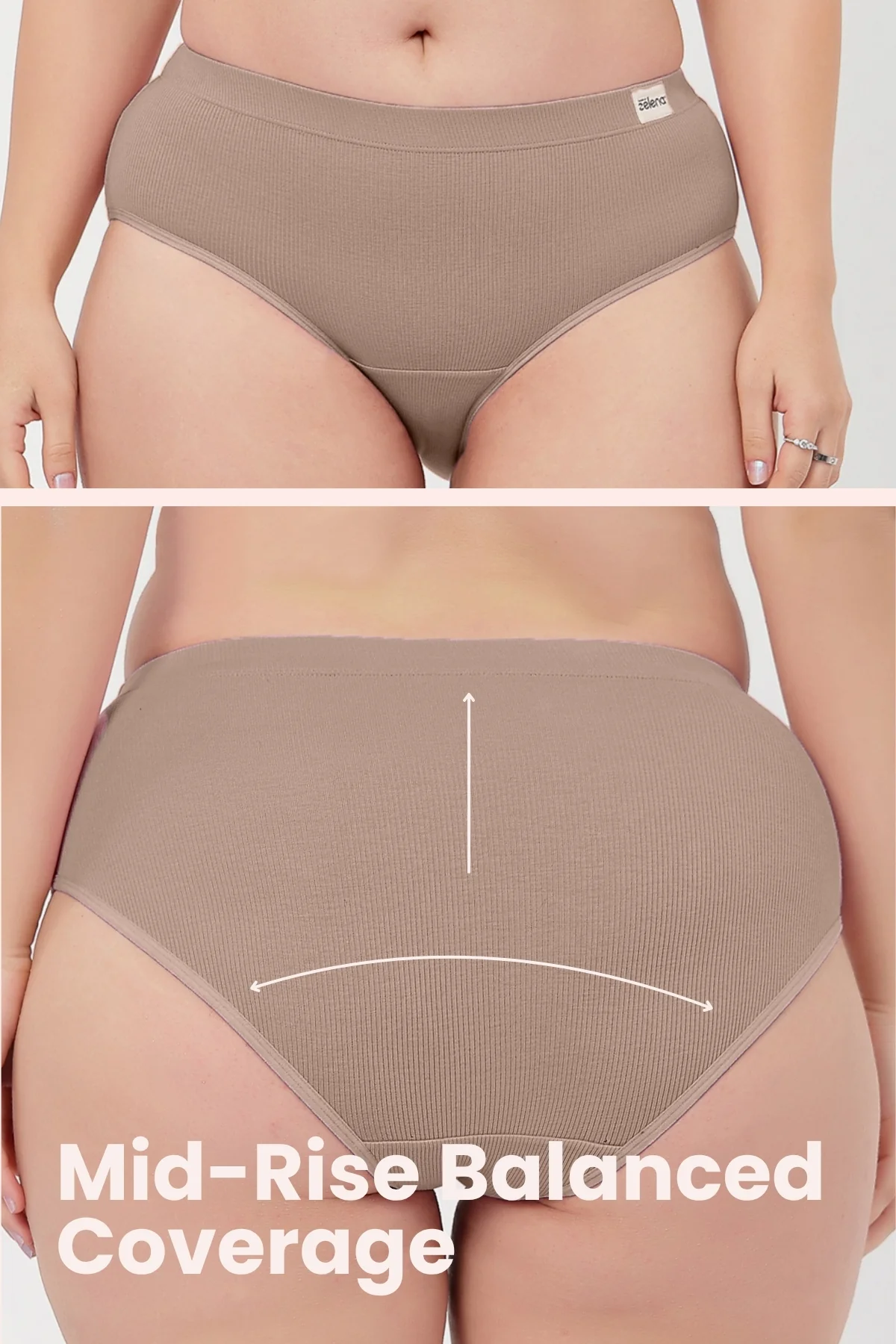 Sera Fine Rib Mid Rise Hipster - Skin - Image 5