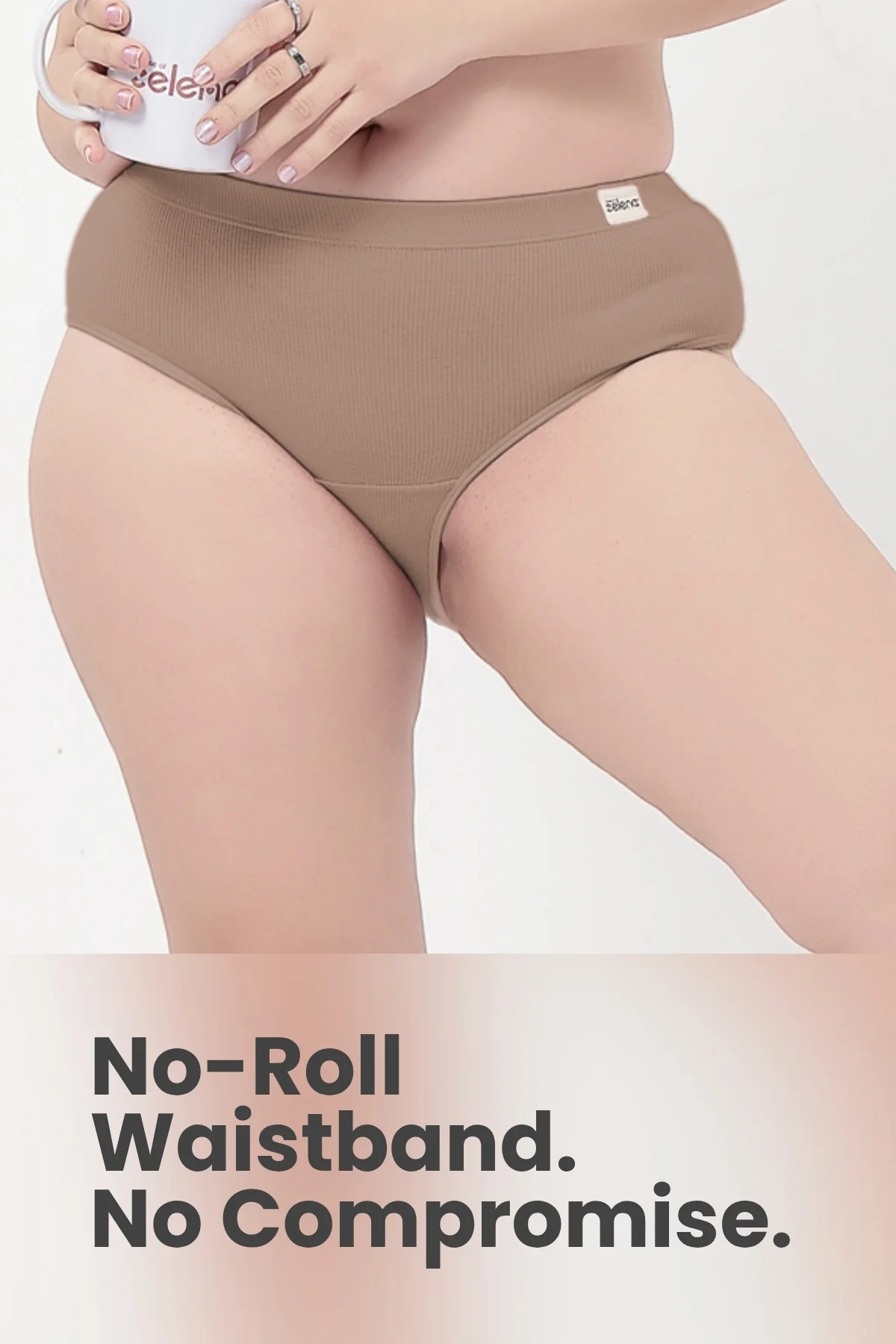 Sera Fine Rib Mid Rise Hipster - Skin - Image 6