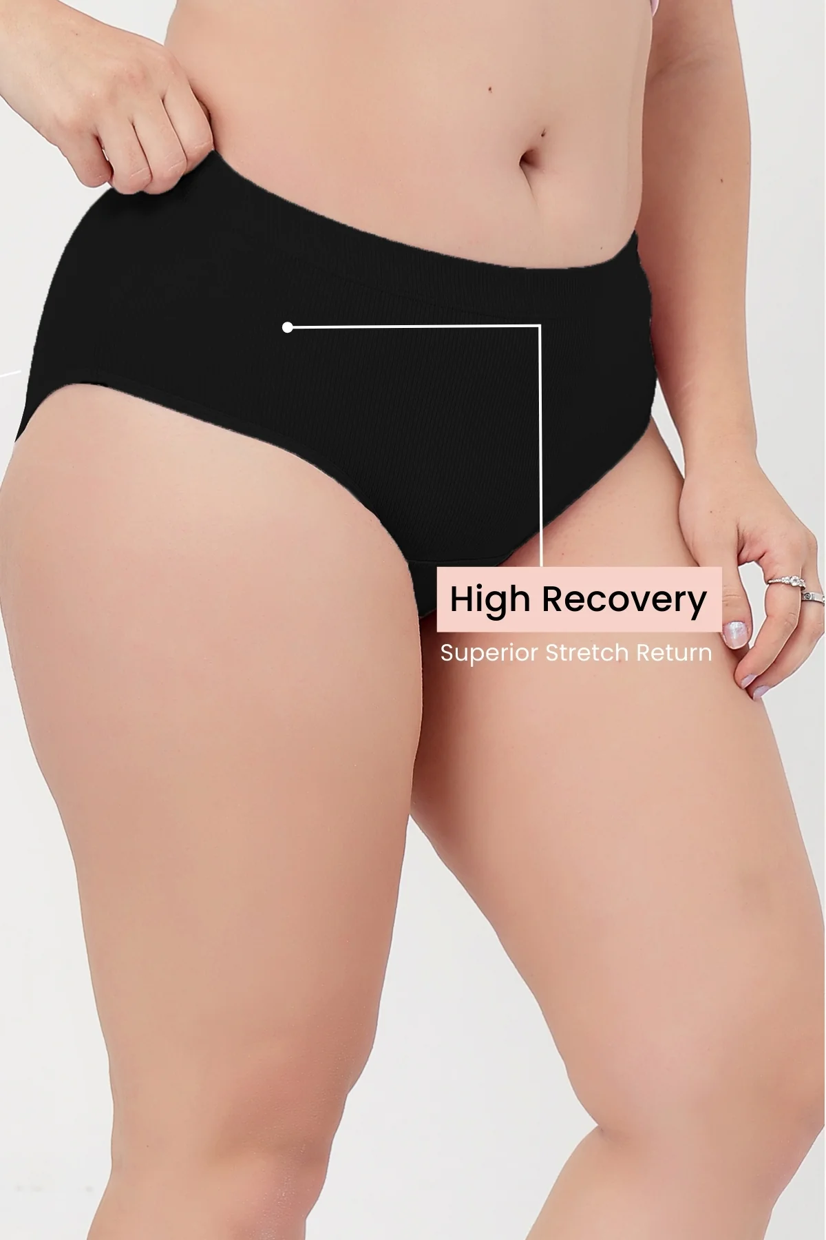 Sera Fine Rib Mid Rise Hipster Pack of 3 - (Blush, Pink, Black) - Image 4