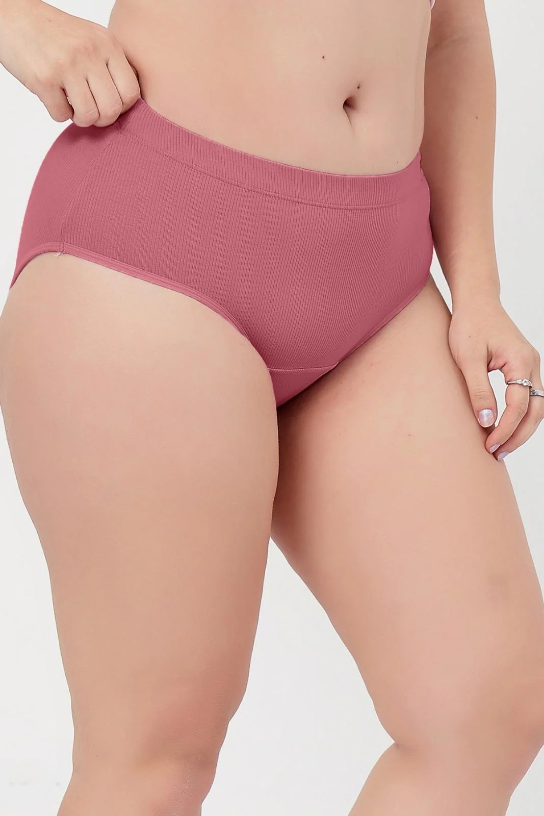 Sera Fine Rib Mid Rise Hipster Pack of 3 - (Skin, Blush, Black) - Image 9