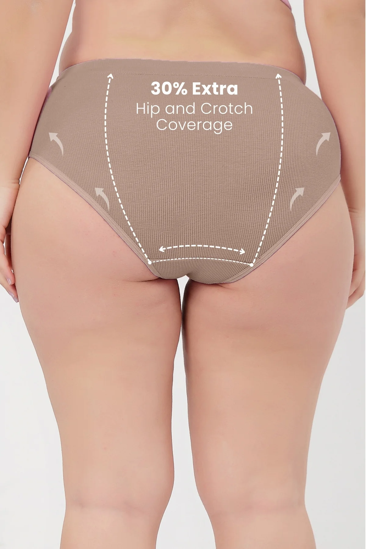 Sera Fine Rib Mid Rise Hipster Pack of 3 - (Skin, Pink, Black) - Image 2