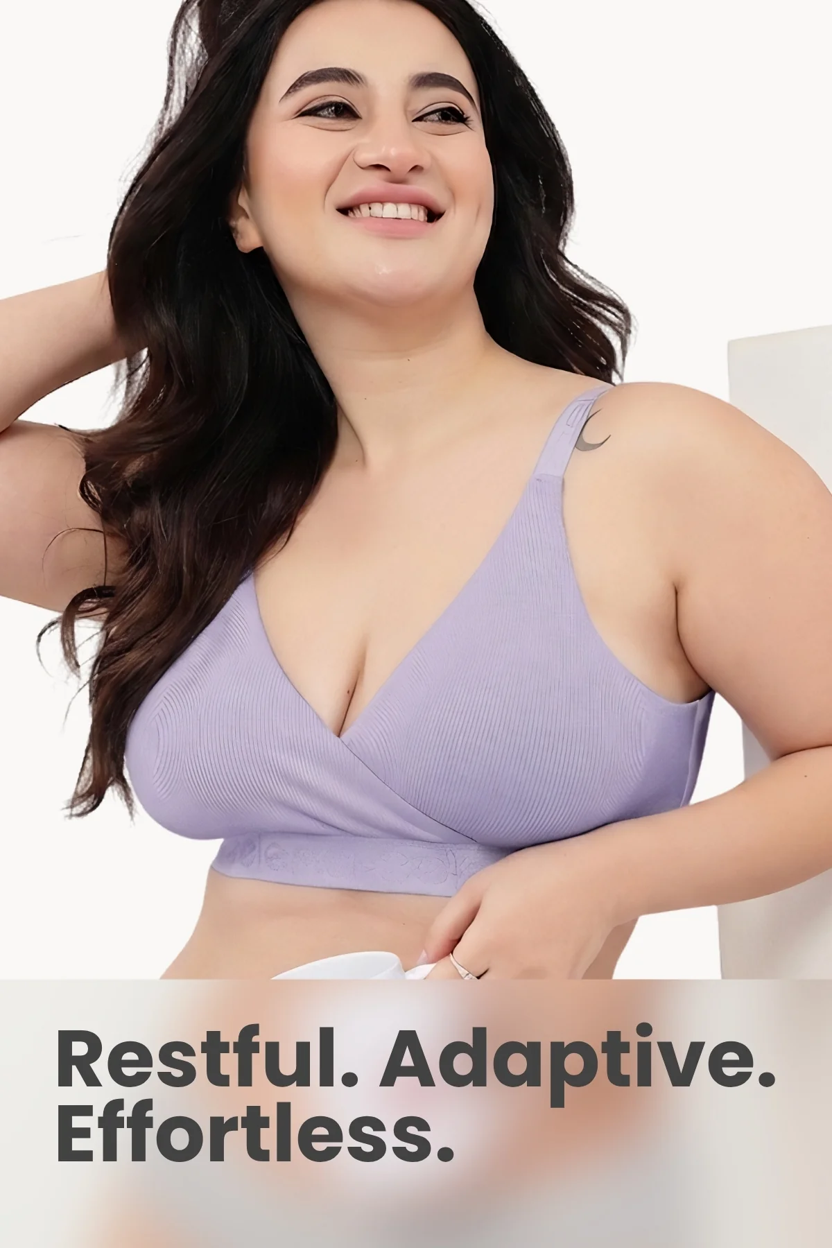 Zena Fine-Rib Bra - Lavender - Image 3