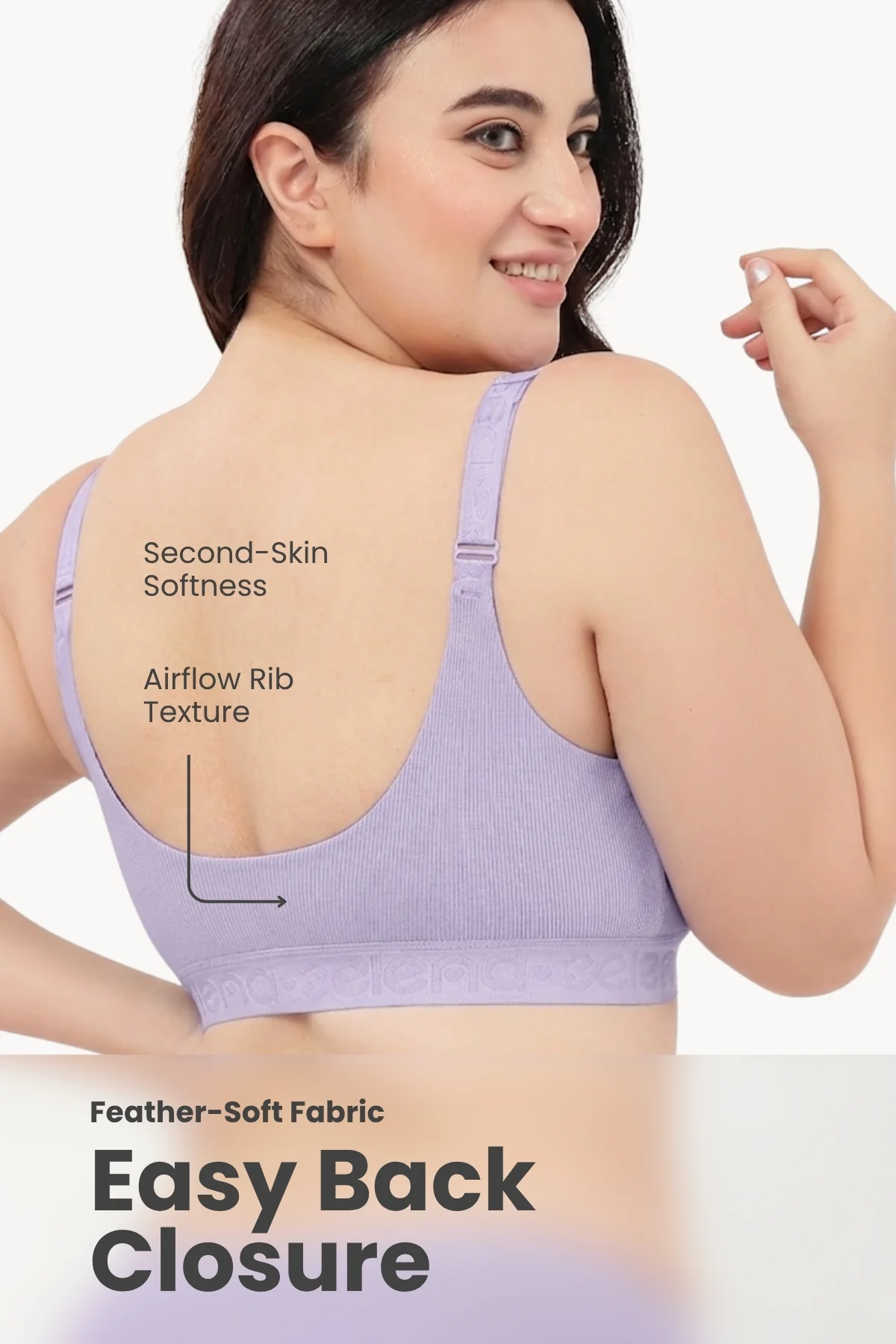Zena Fine-Rib Bra - Lavender - Image 5