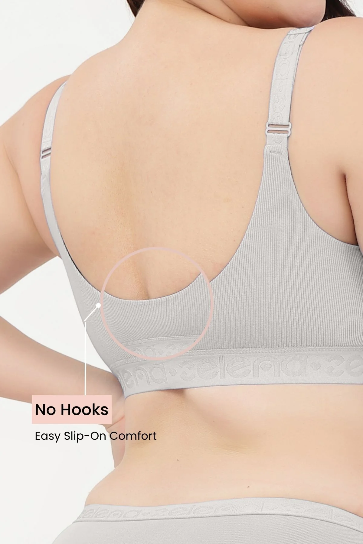 Zena Fine-Rib Bra Pack of 3 - ( Rose Gold, Lavender & Grey Melange ) - Image 4